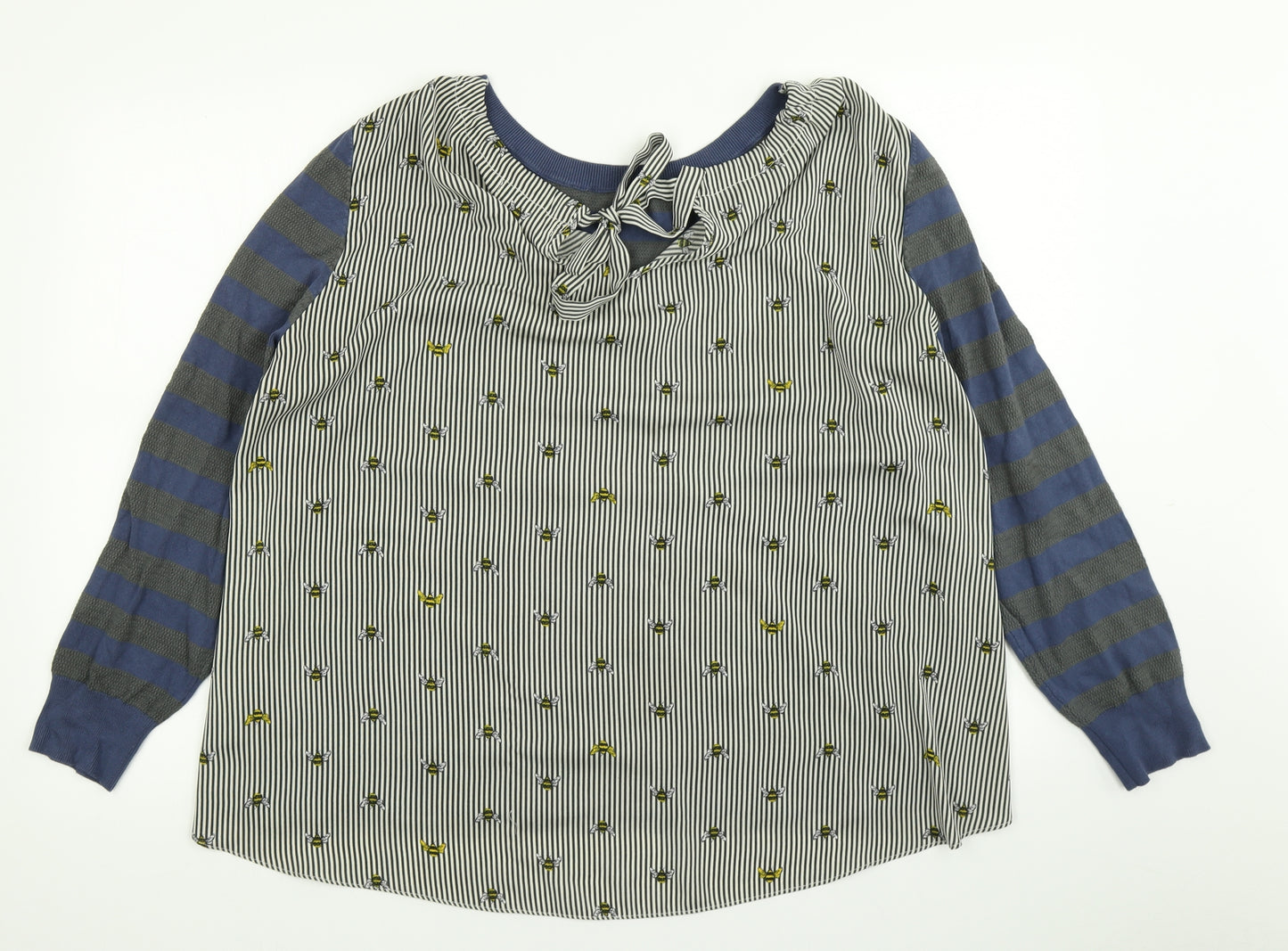 NEXT Womens Blue Striped Knit Pullover Jumper Size 20