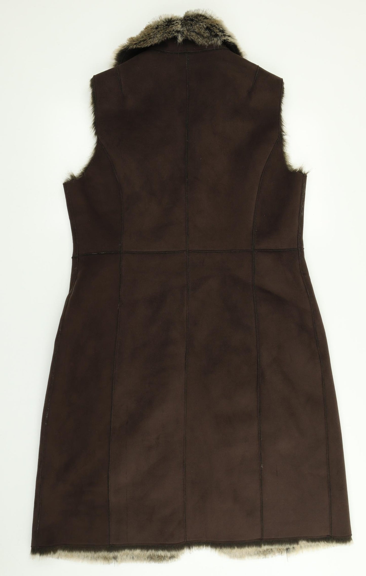 J. Taylor Womens Brown   Gilet Coat Size 14