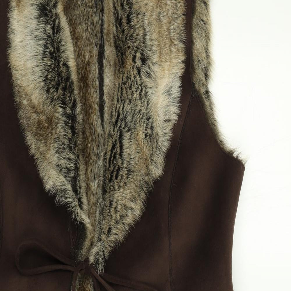 J. Taylor Womens Brown   Gilet Coat Size 14