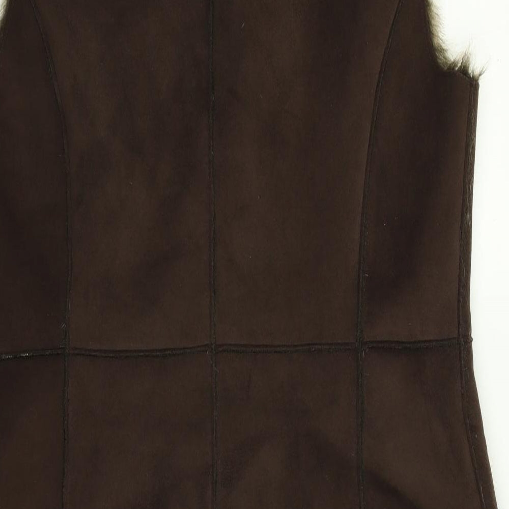 J. Taylor Womens Brown   Gilet Coat Size 14