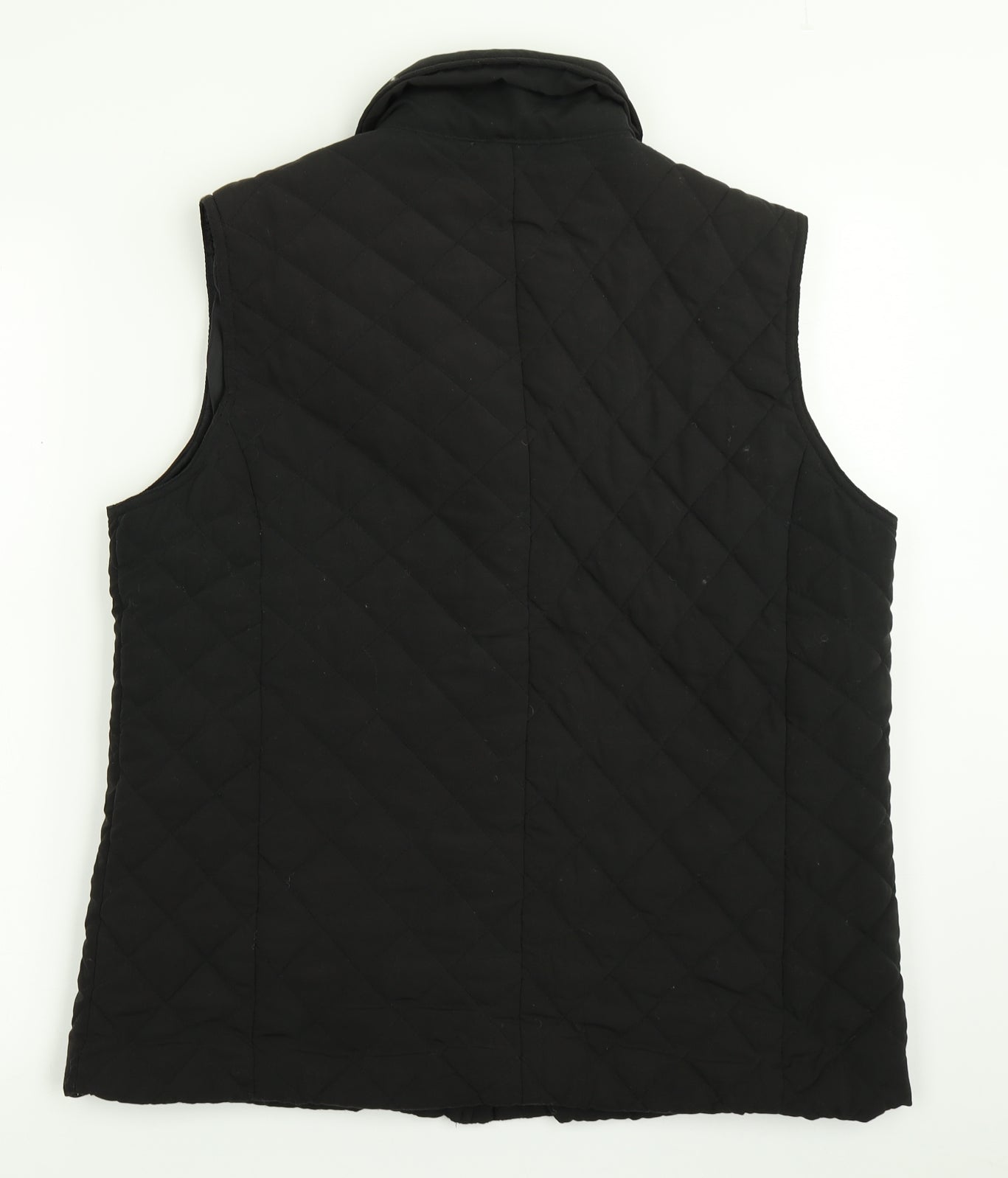 Just J Womens Black Argyle/Diamond  Gilet Coat Size 18