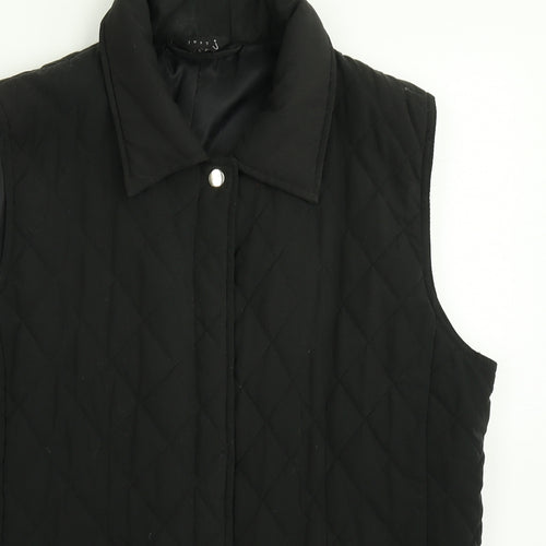 Just J Womens Black Argyle/Diamond  Gilet Coat Size 18