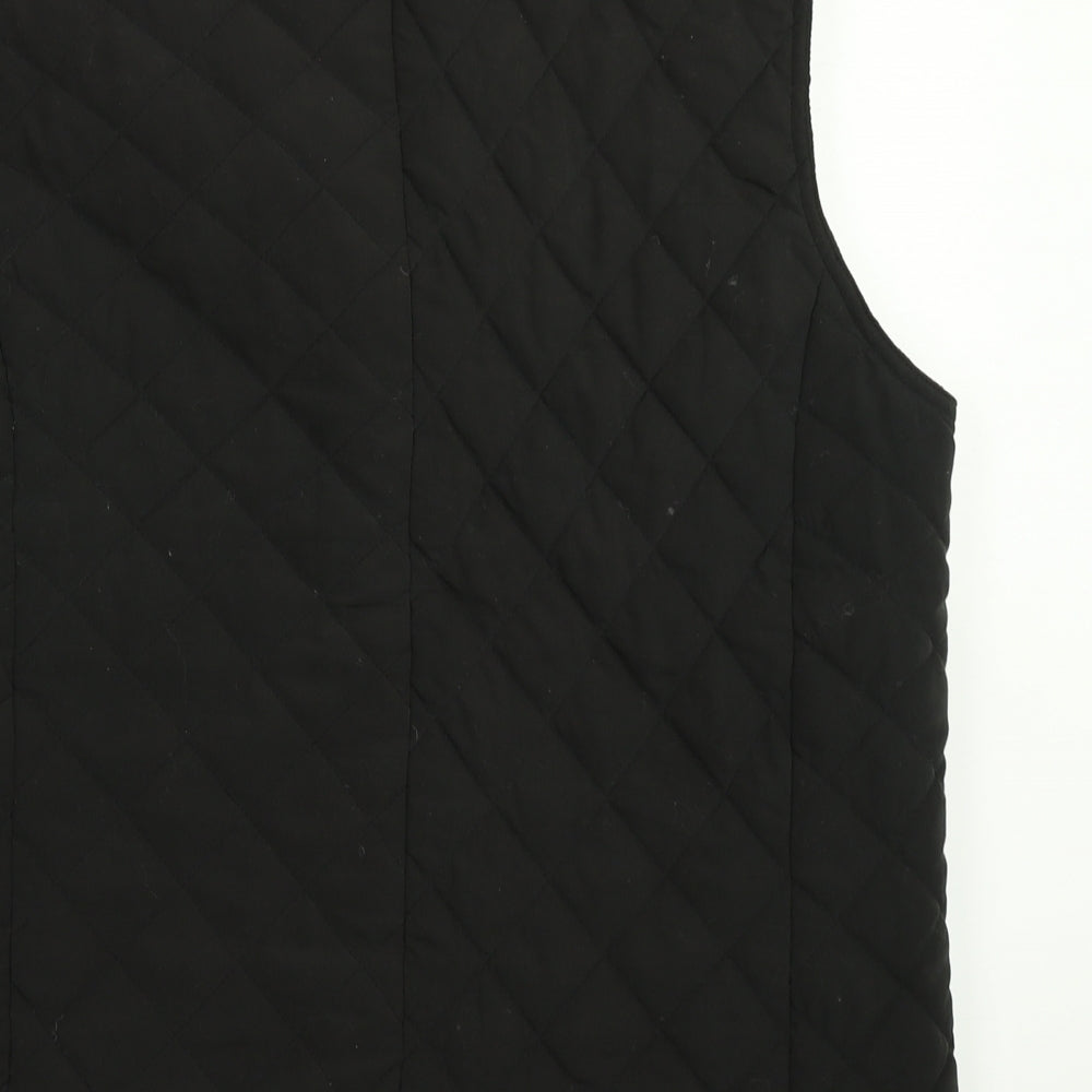 Just J Womens Black Argyle/Diamond  Gilet Coat Size 18