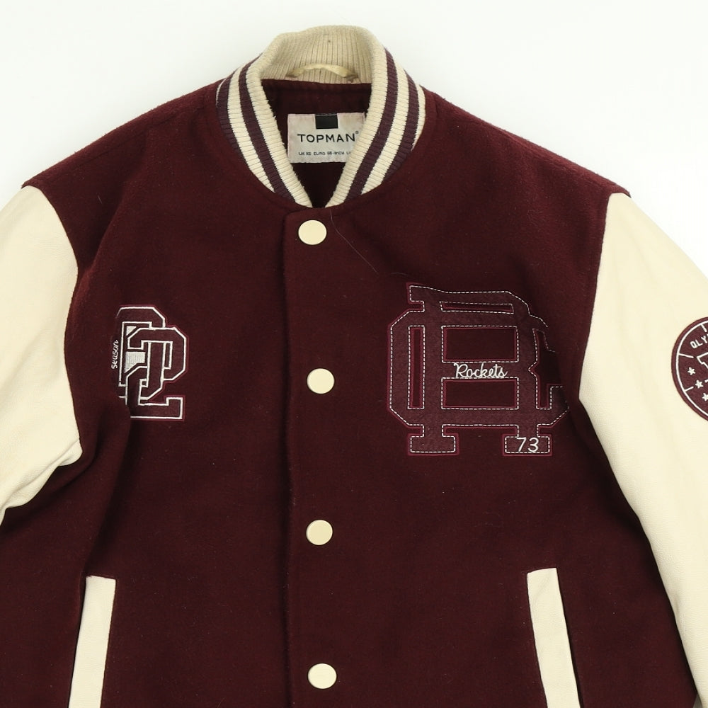 Topman Mens Red   Varsity Jacket Jacket Size XS
