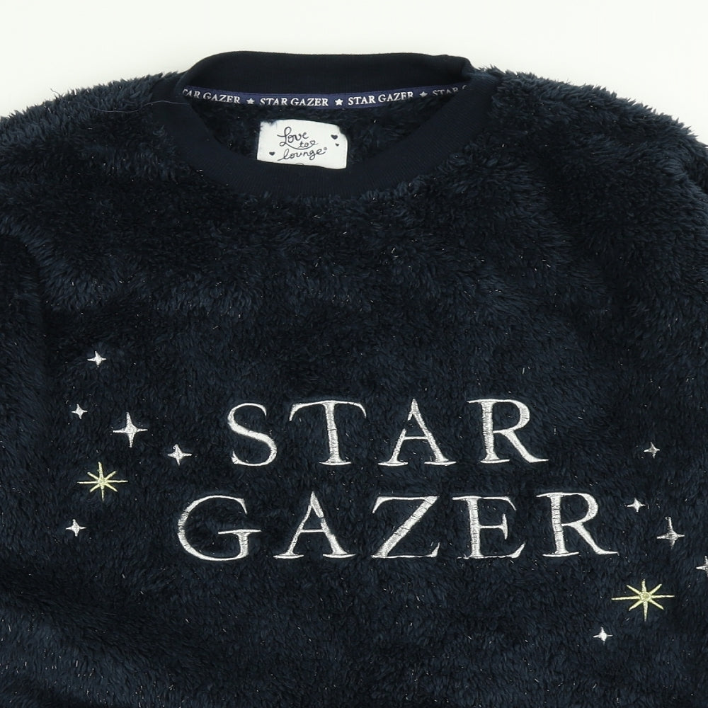 Love to Lounge Womens Blue Solid  Top Pyjama Top Size S