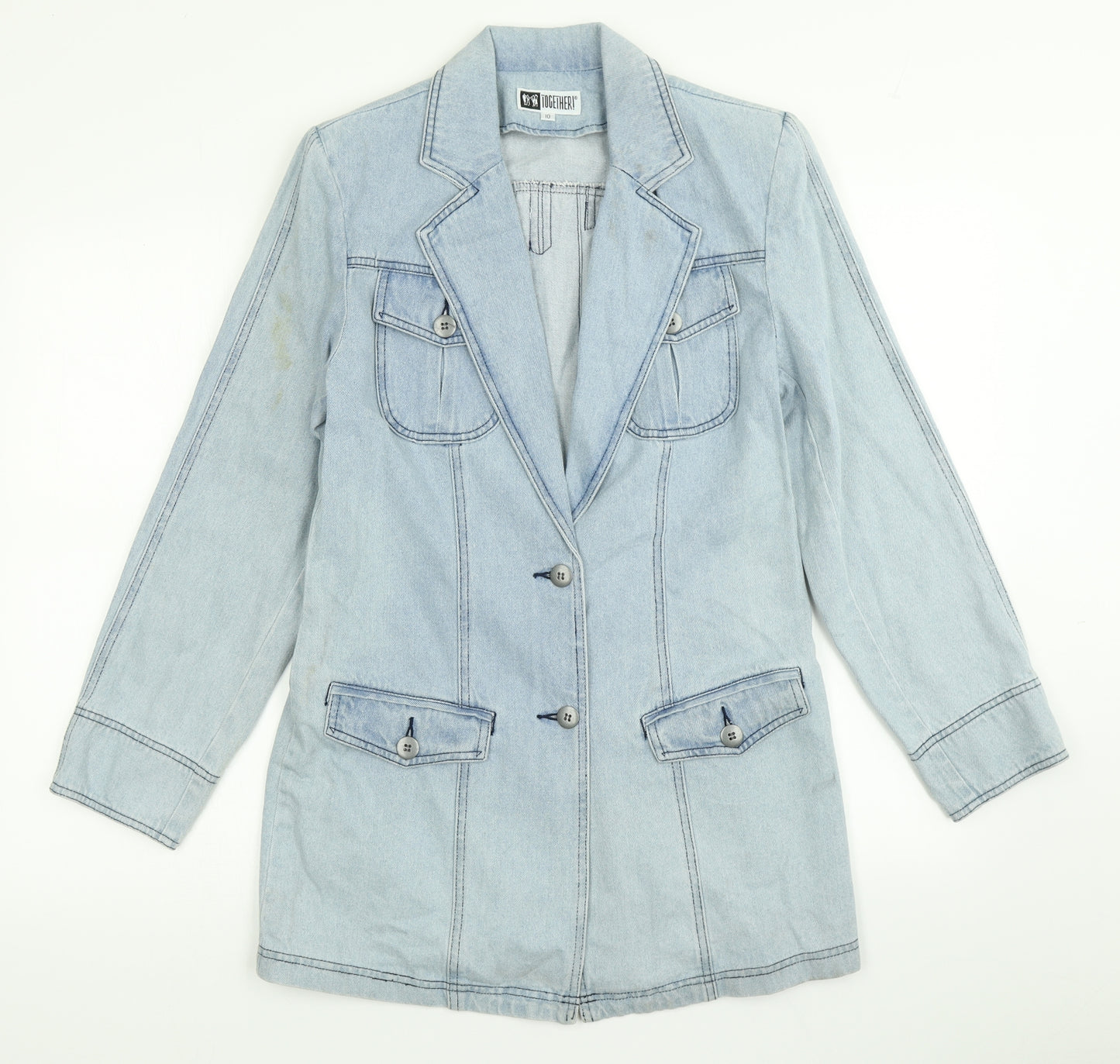 Together Womens Blue  Denim Jacket  Size 10