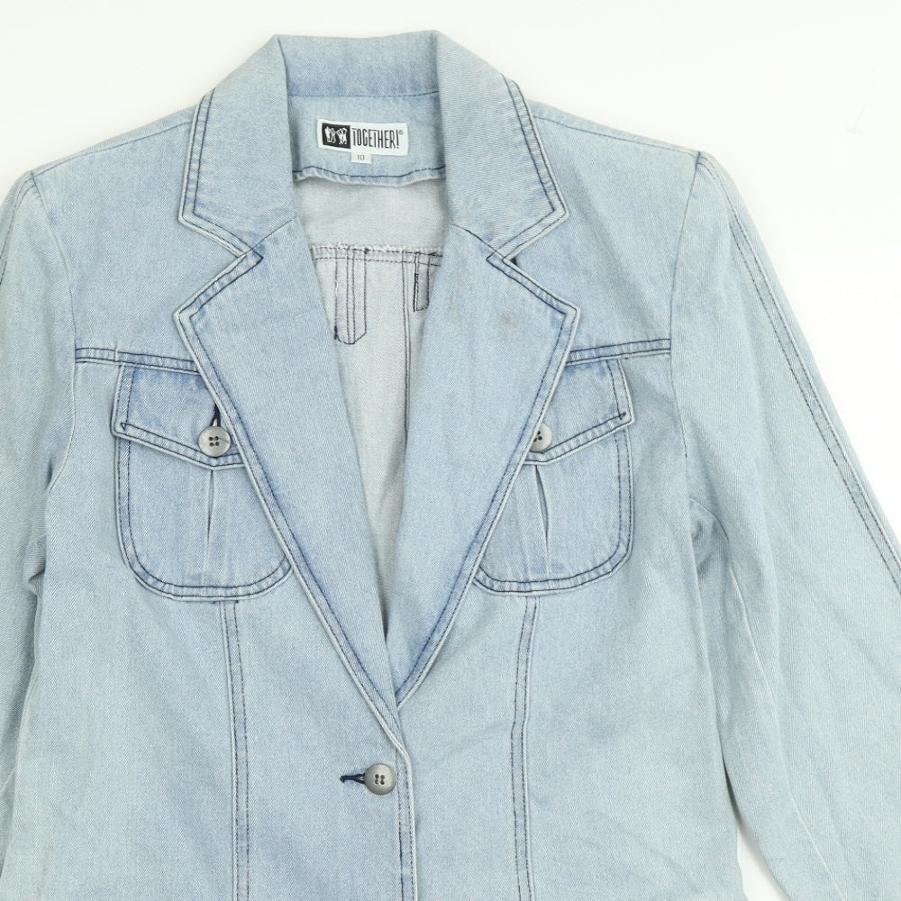Together Womens Blue  Denim Jacket  Size 10