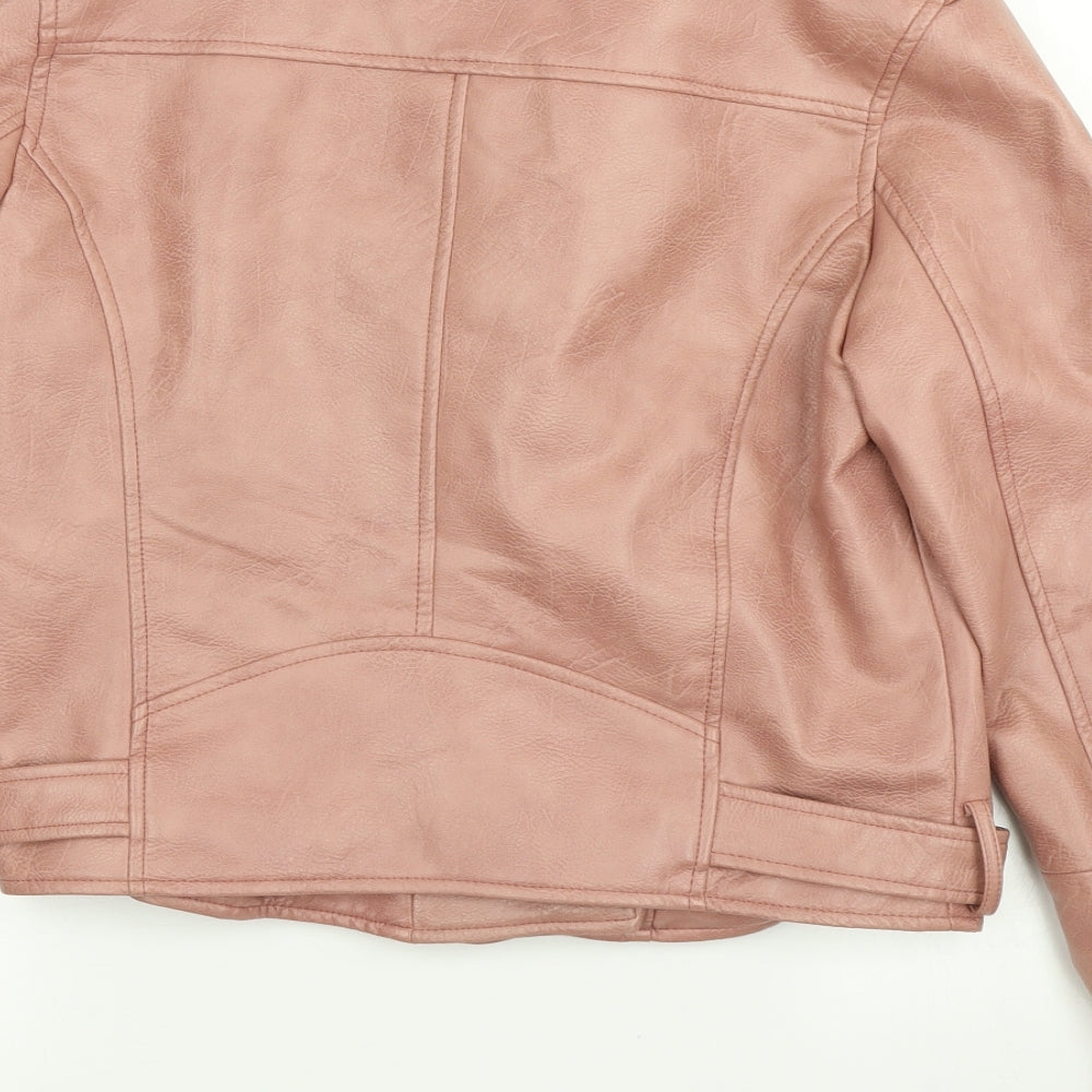 Bershka Womens Pink   Biker Jacket Size L