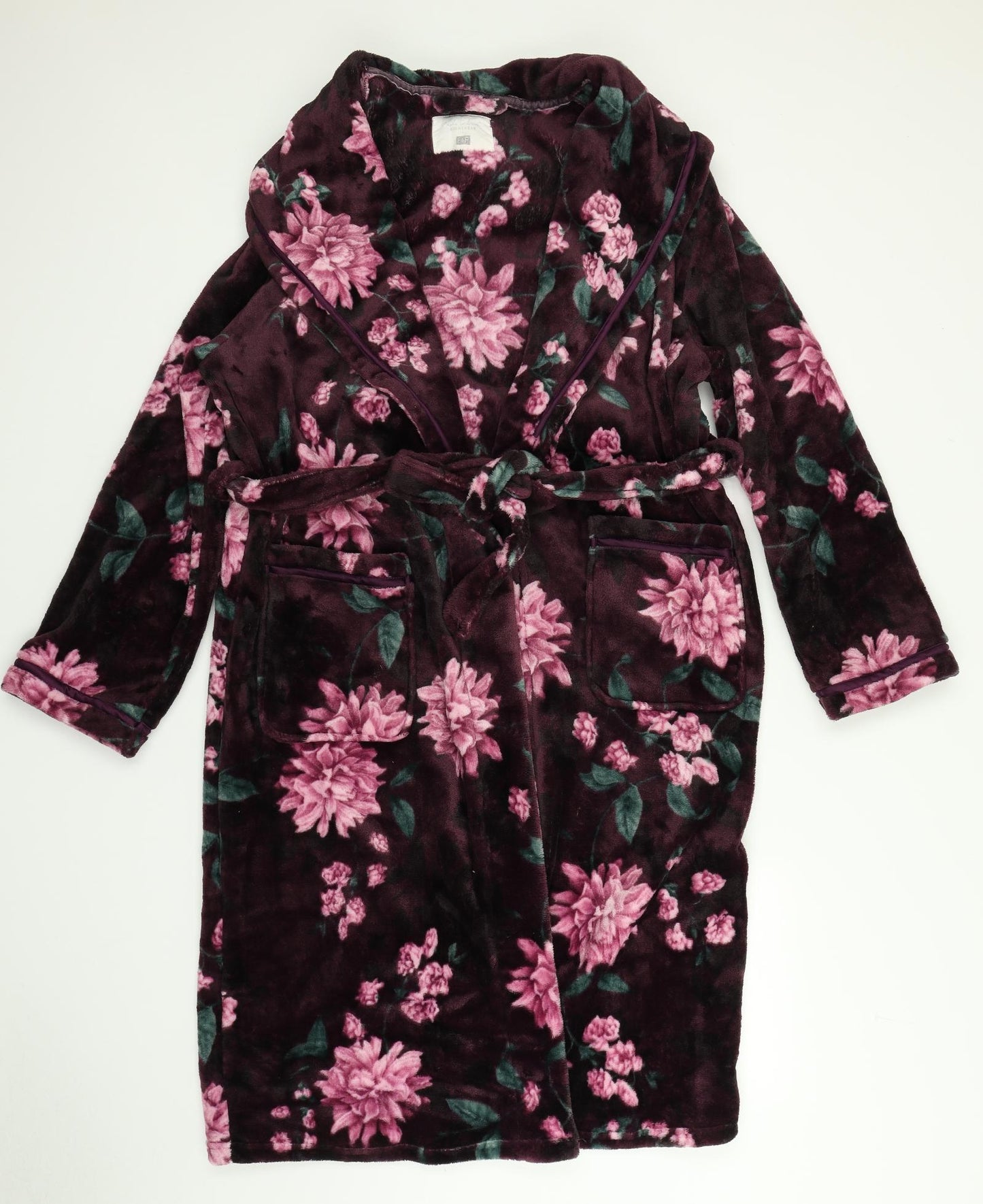 F&F Womens Purple Floral  Top Robe Size L