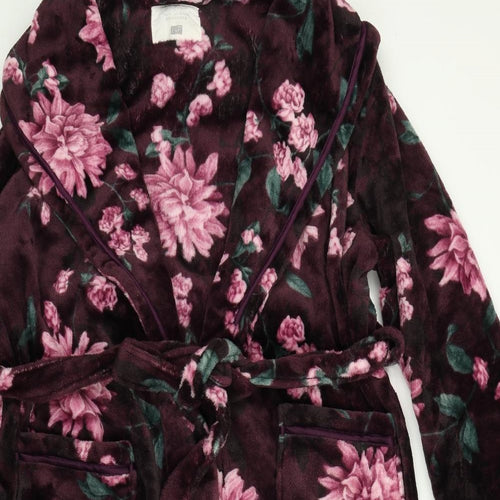 F&F Womens Purple Floral  Top Robe Size L