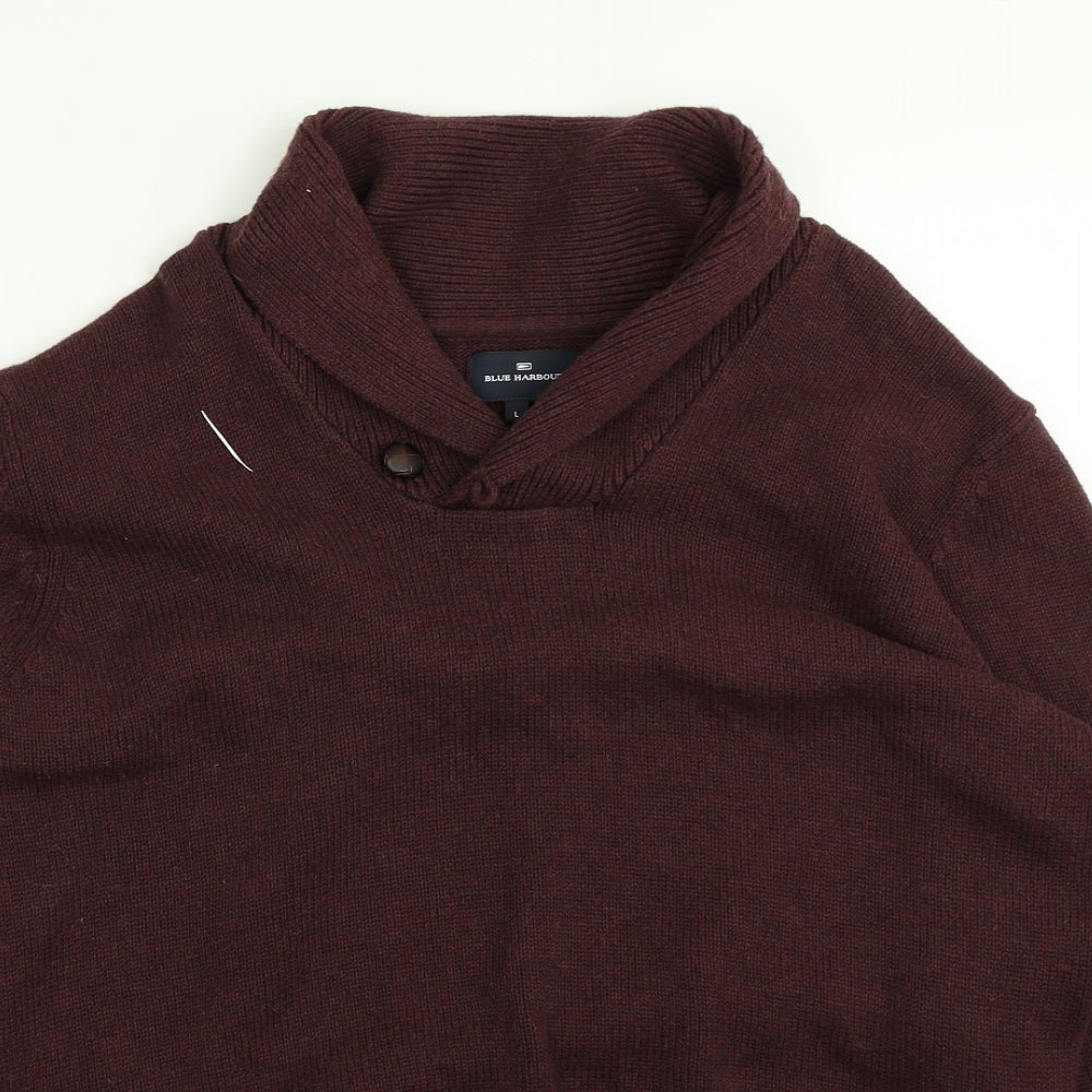 Blue Harbour Mens Purple  Knit Pullover Jumper Size L