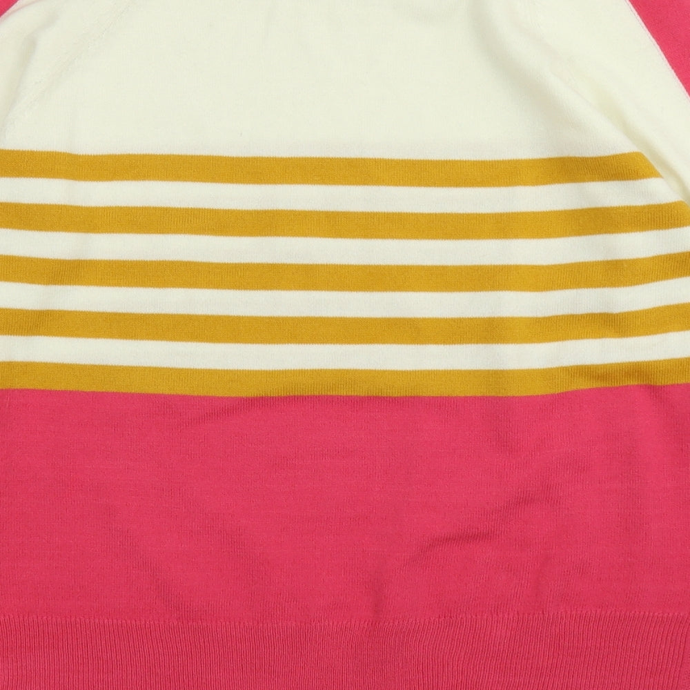 NEXT Womens Pink Striped Knit Pullover Jumper Size 10