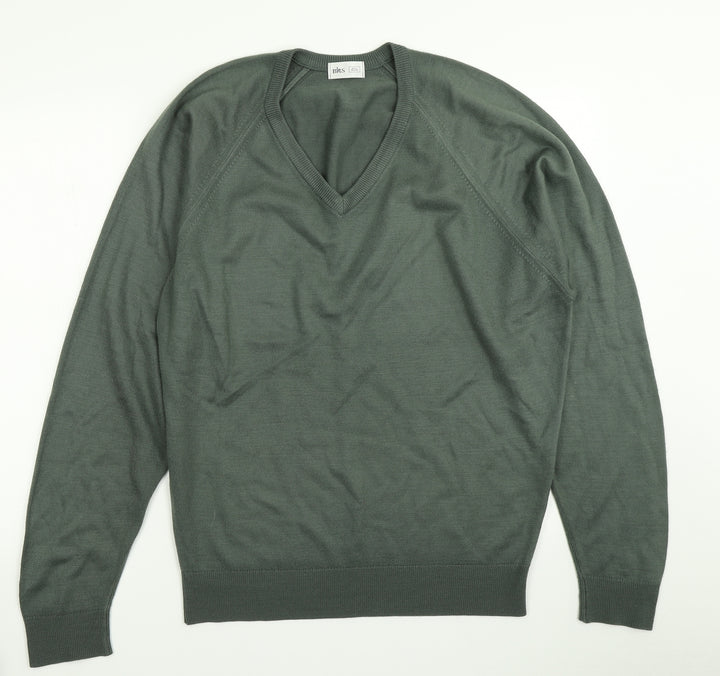 BHS Mens Green Knit Pullover Jumper Size S