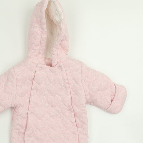 George Girls Pink   Anorak Snowsuit Size 0-3 Months
