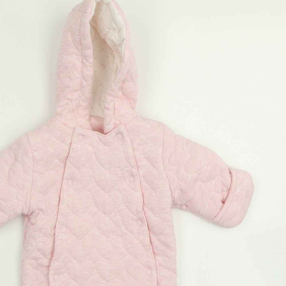 George Girls Pink   Anorak Snowsuit Size 0-3 Months
