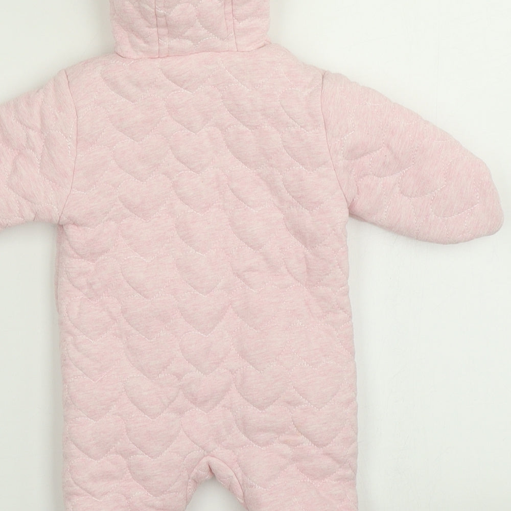 George Girls Pink   Anorak Snowsuit Size 0-3 Months