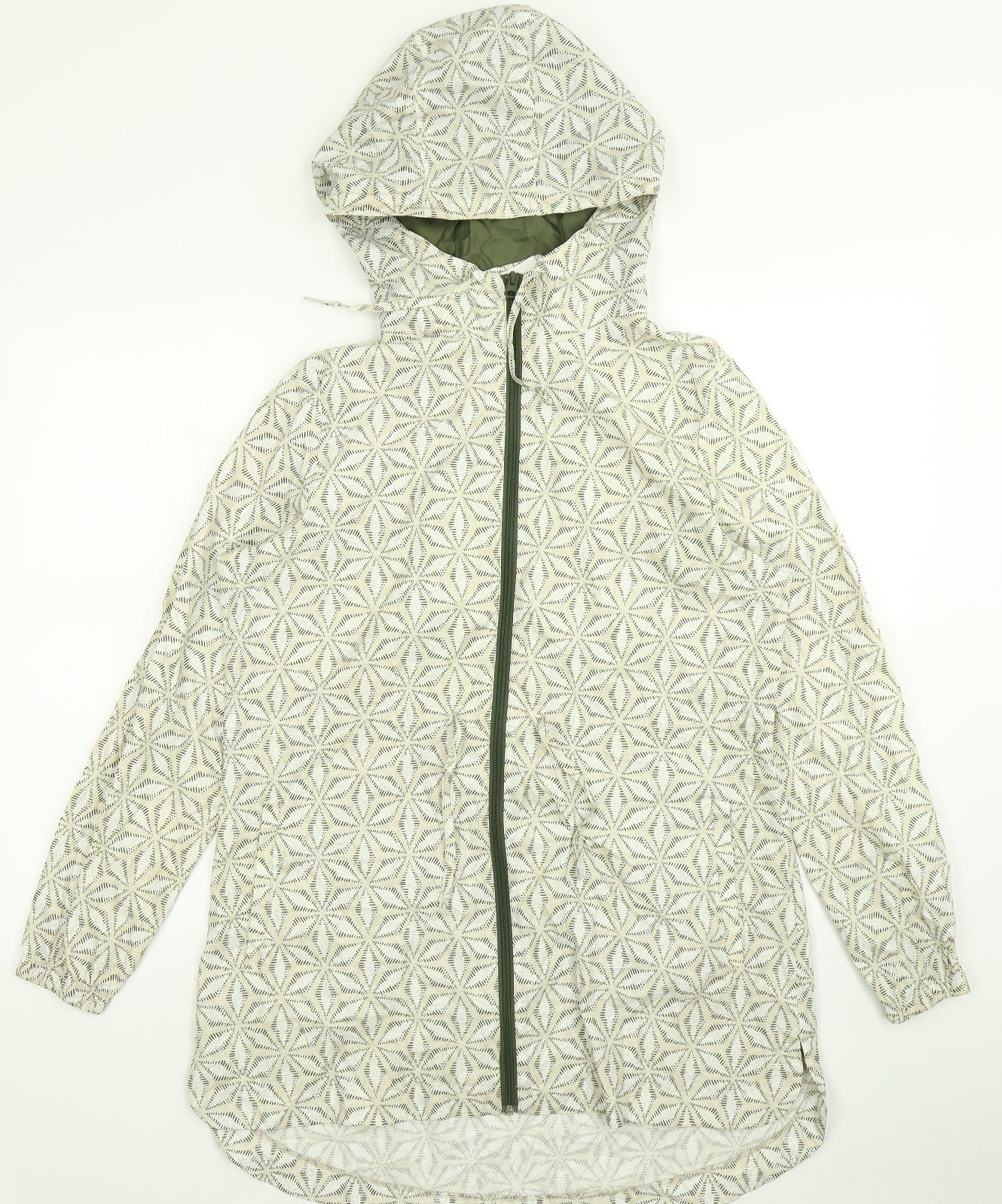 M&S Womens White Floral  Rain Coat Coat Size S
