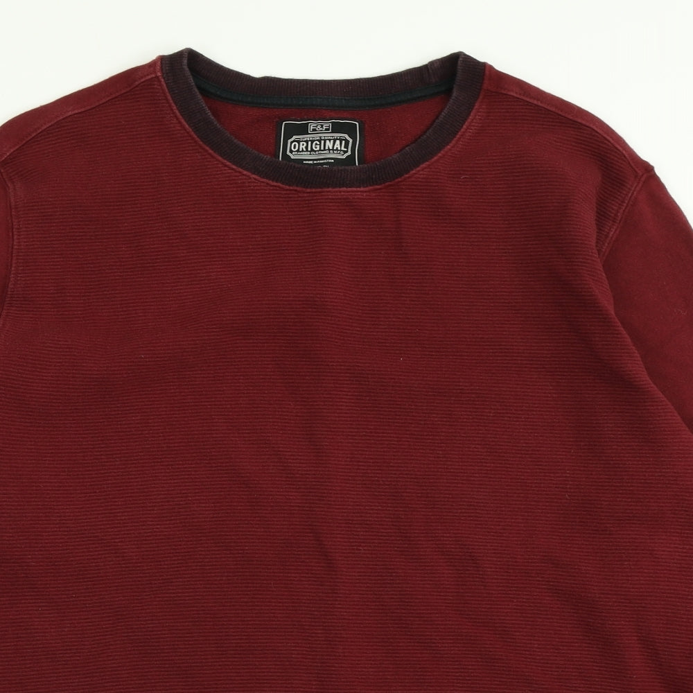 F&F Mens Red   Pullover Sweatshirt Size L