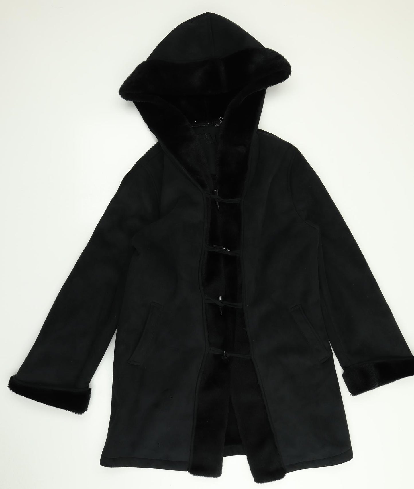 Roman Womens Black   Overcoat Coat Size S