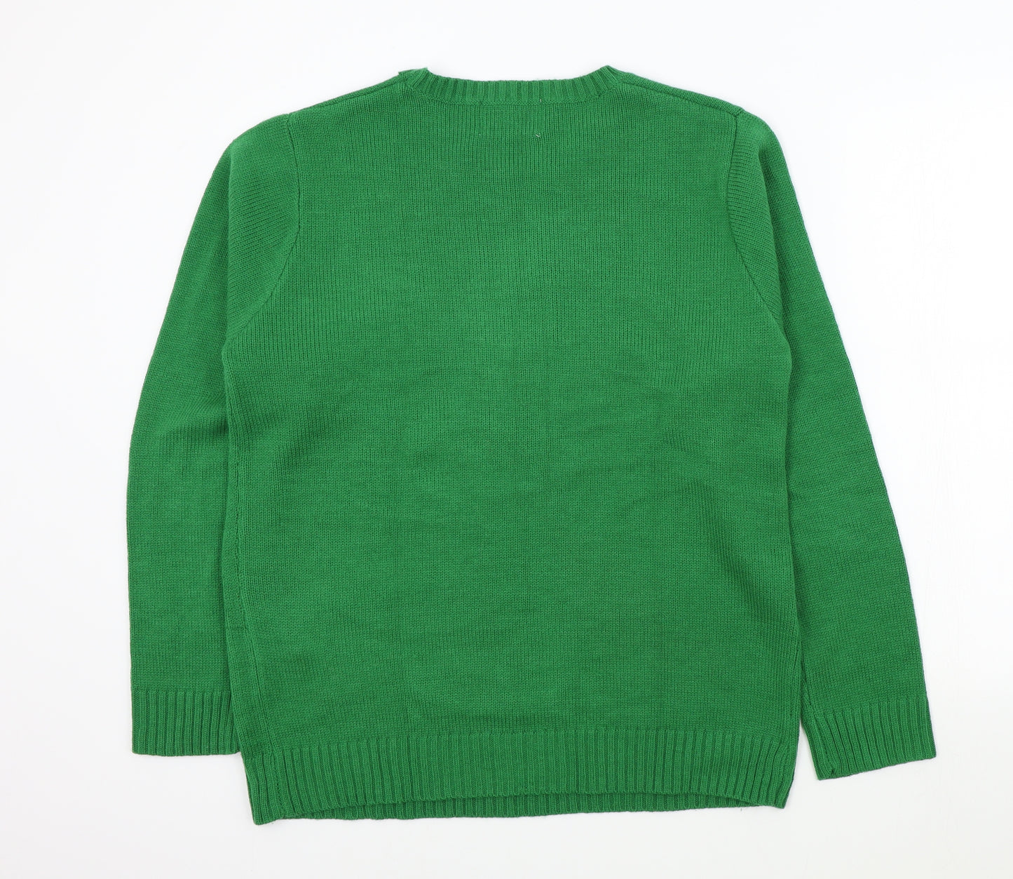 Have a jolly christmas Mens Green Geometric  Pullover Jumper Size L  - Christmas Jumper