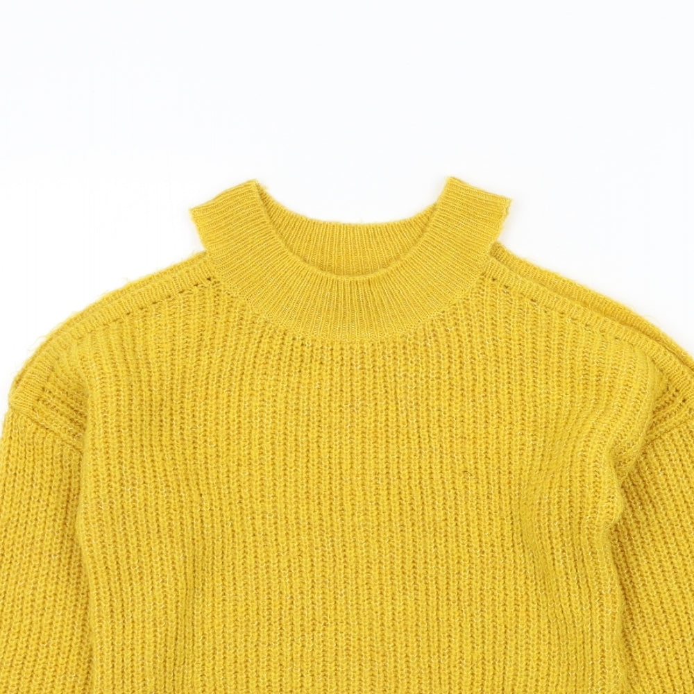 New Look Girls Yellow Colourblock  Pullover Jumper Size 10-11 Years
