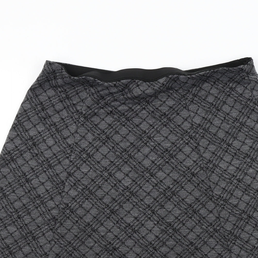 BM Womens Grey Geometric  Flare Skirt Size 14