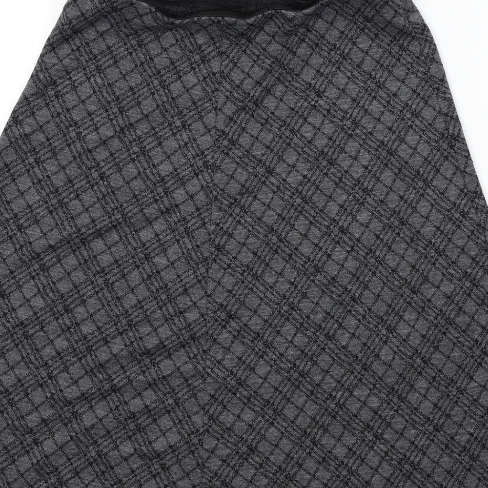 BM Womens Grey Geometric  Flare Skirt Size 14