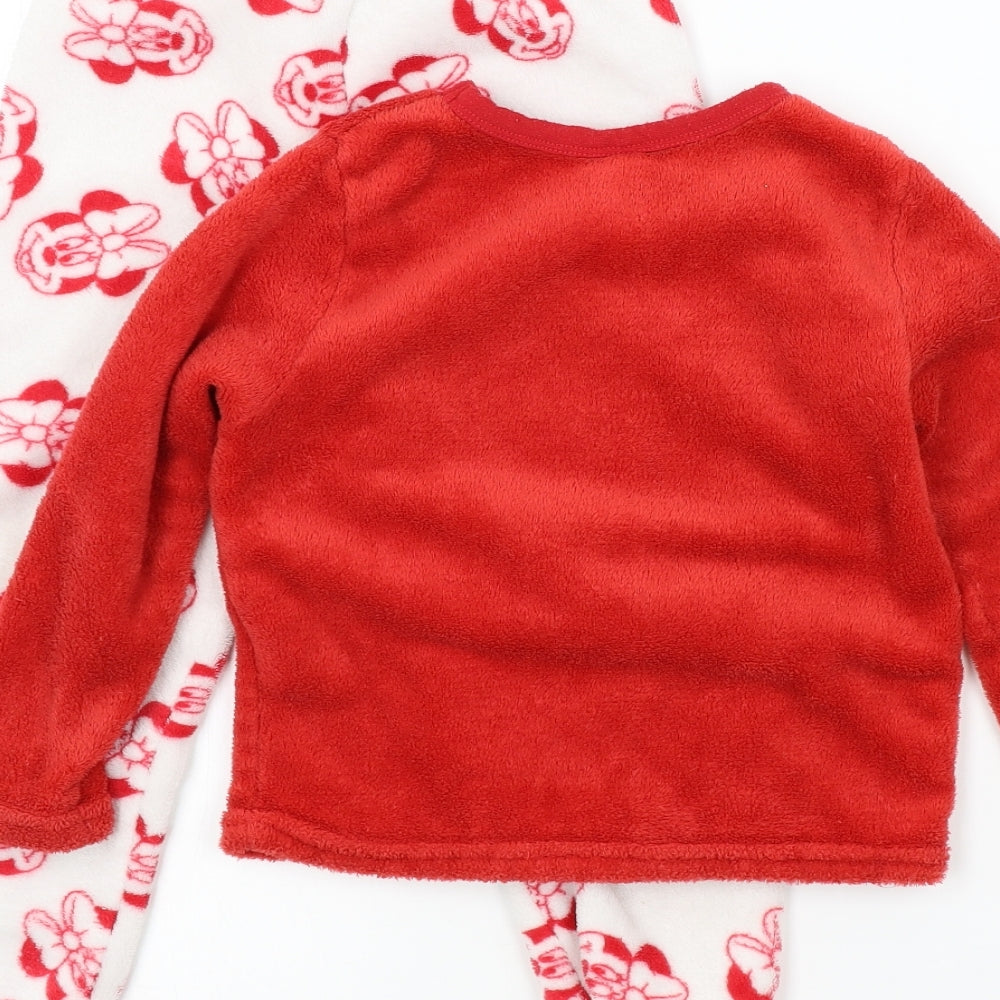 Disney Girls Red Colourblock  Top Pyjama Set Size 4-5 Years  - MINNIE MOUSE