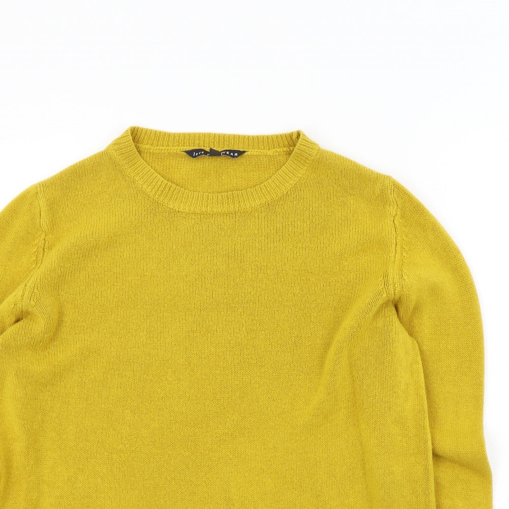 Love knitwear Womens Yellow   Pullover Jumper Size 14