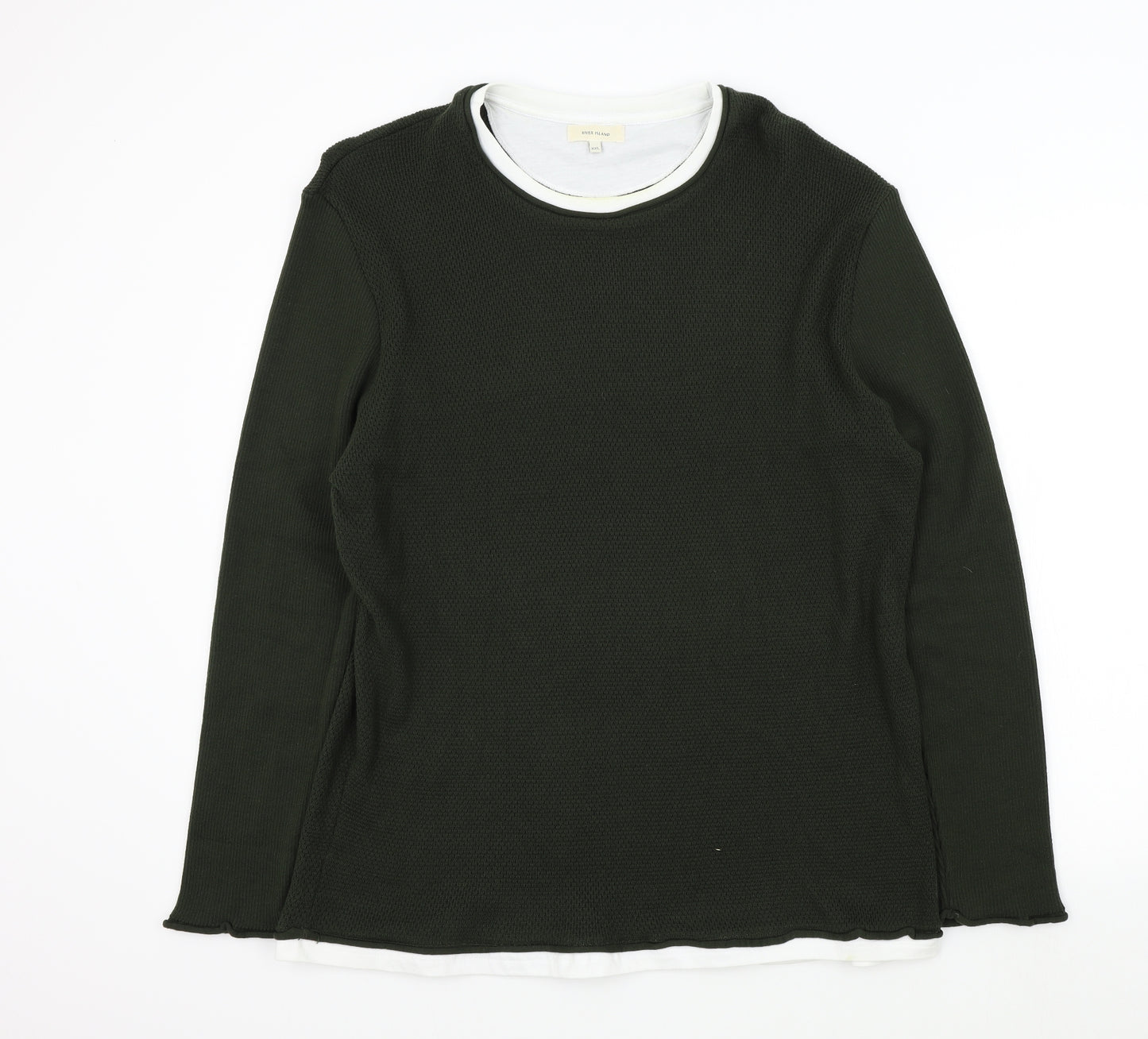 River Island Mens Green   Pullover Jumper Size 2XL