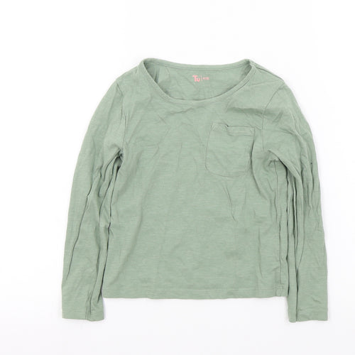 TU Girls Green Colourblock  Basic T-Shirt Size 6 Years