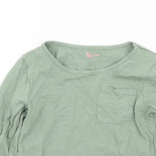 TU Girls Green Colourblock  Basic T-Shirt Size 6 Years