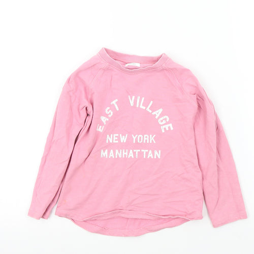 NEXT Girls Pink Colourblock  Pullover Jumper Size 5 Years