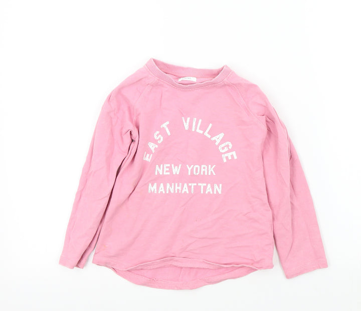 NEXT Girls Pink Colourblock  Pullover Jumper Size 5 Years