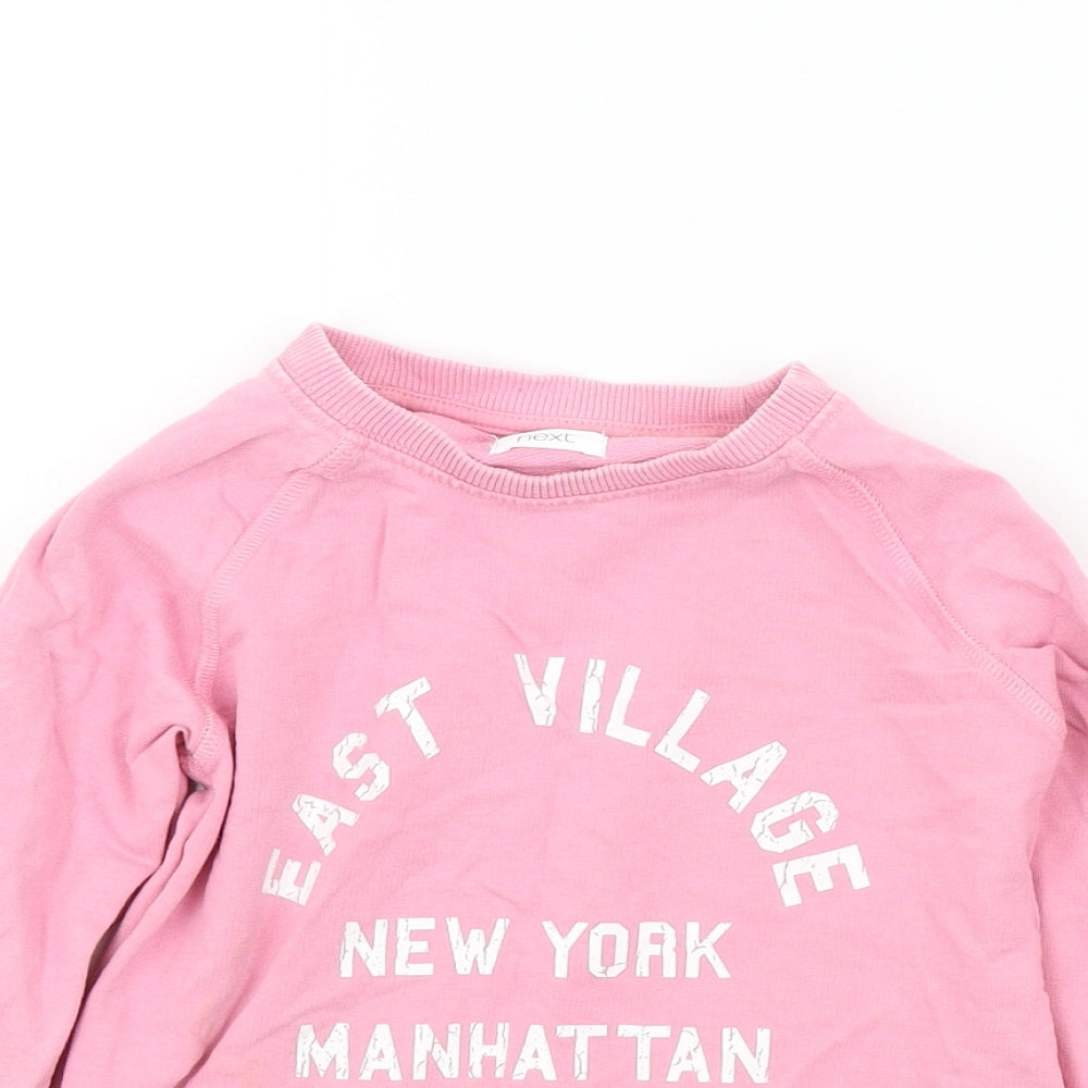 NEXT Girls Pink Colourblock  Pullover Jumper Size 5 Years