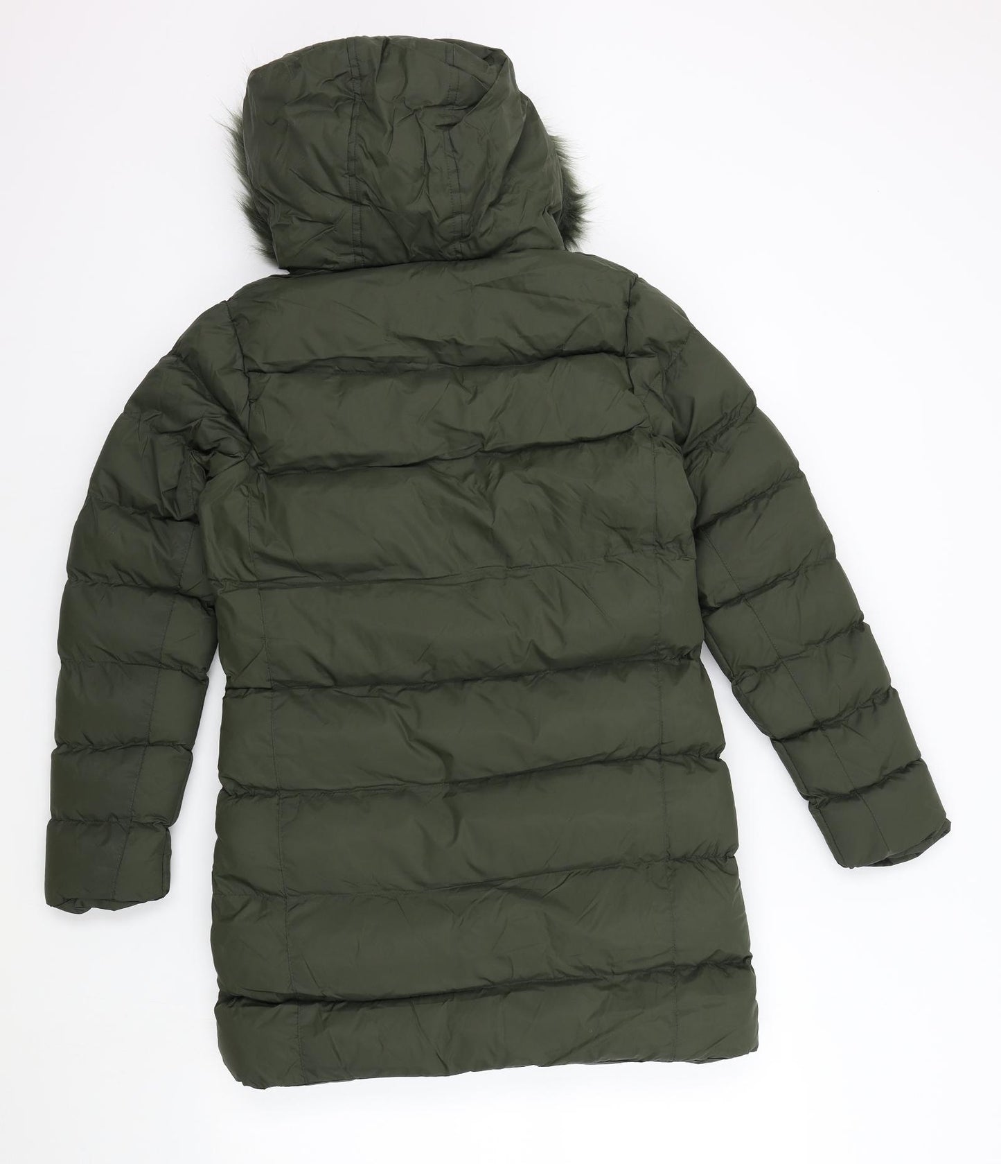 Board Angels Girls Green Colourblock  Overcoat Coat Size 11-12 Years