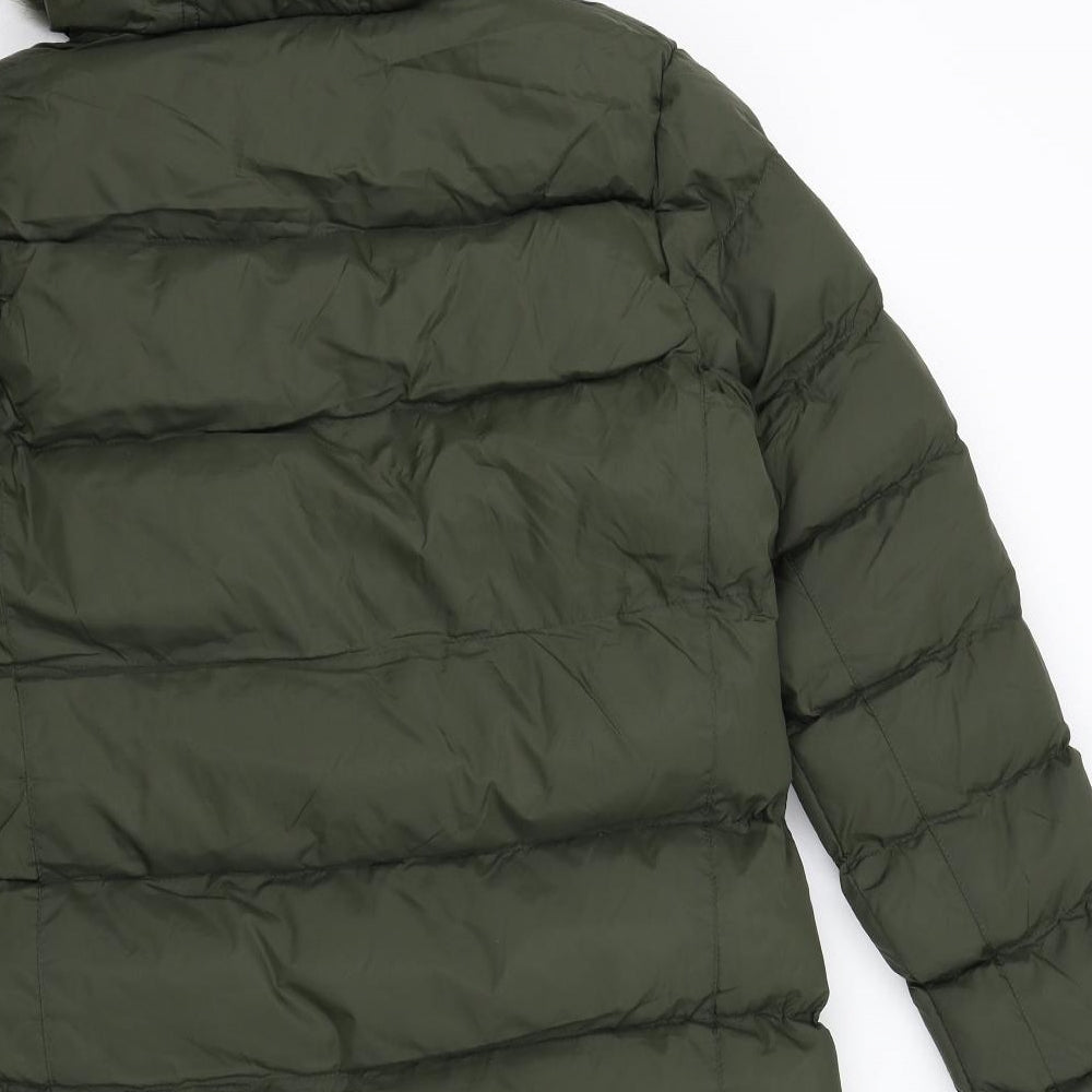 Board Angels Girls Green Colourblock  Overcoat Coat Size 11-12 Years