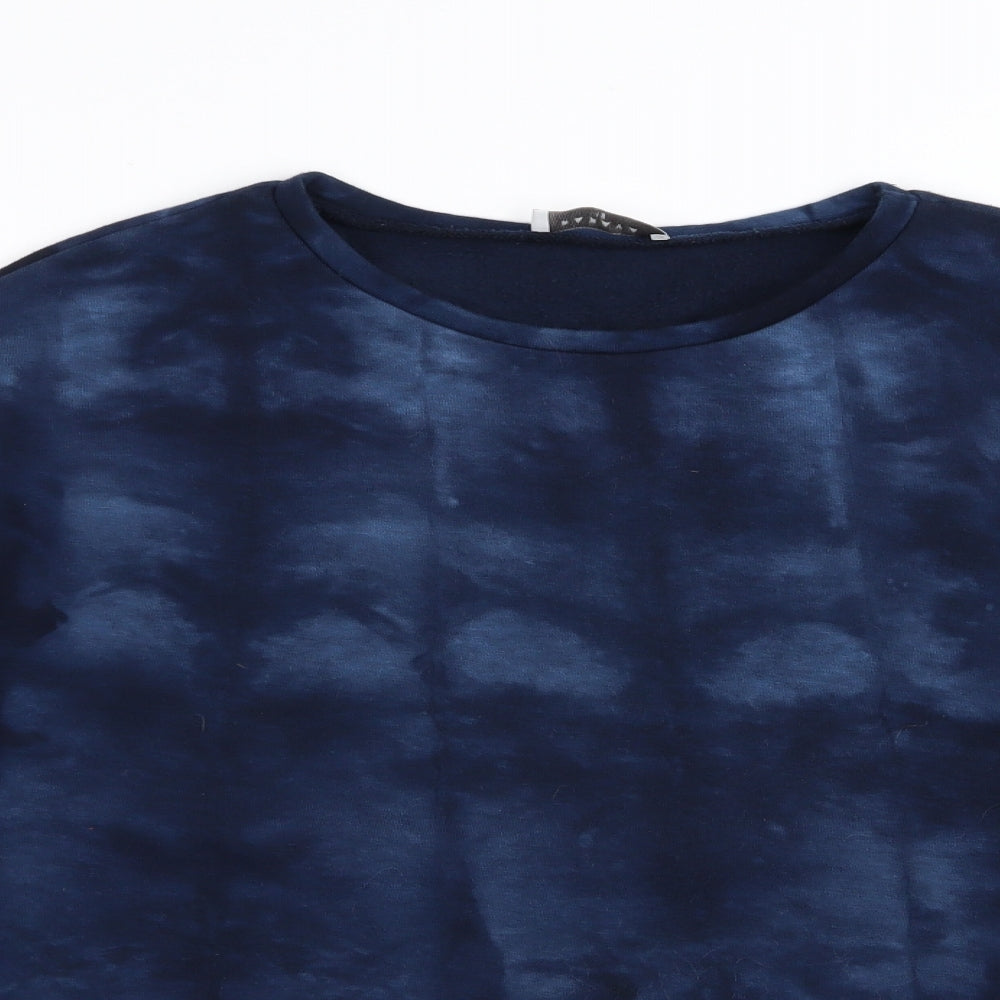 Papaya Womens Blue Geometric  Pullover Jumper Size 12