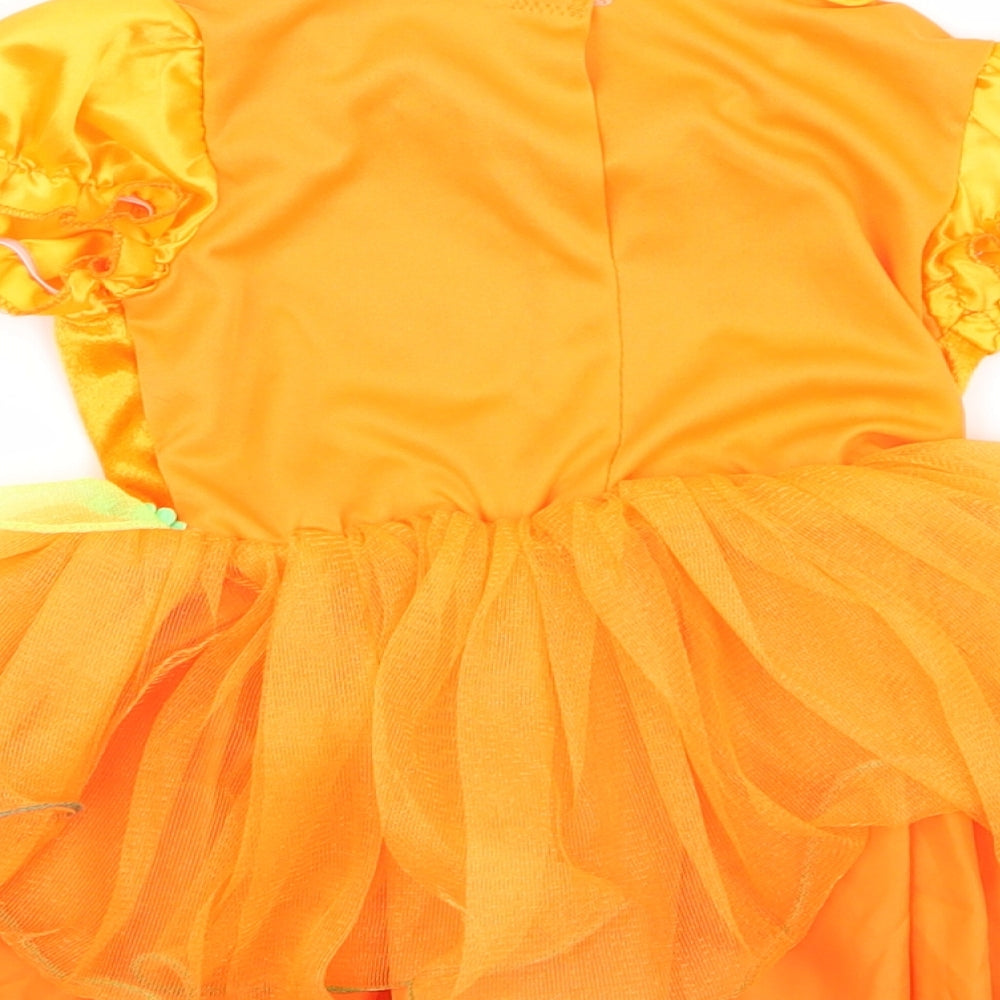 hallow scream Girls Orange   Fit & Flare  Size 18-24 Months  - halloween costume