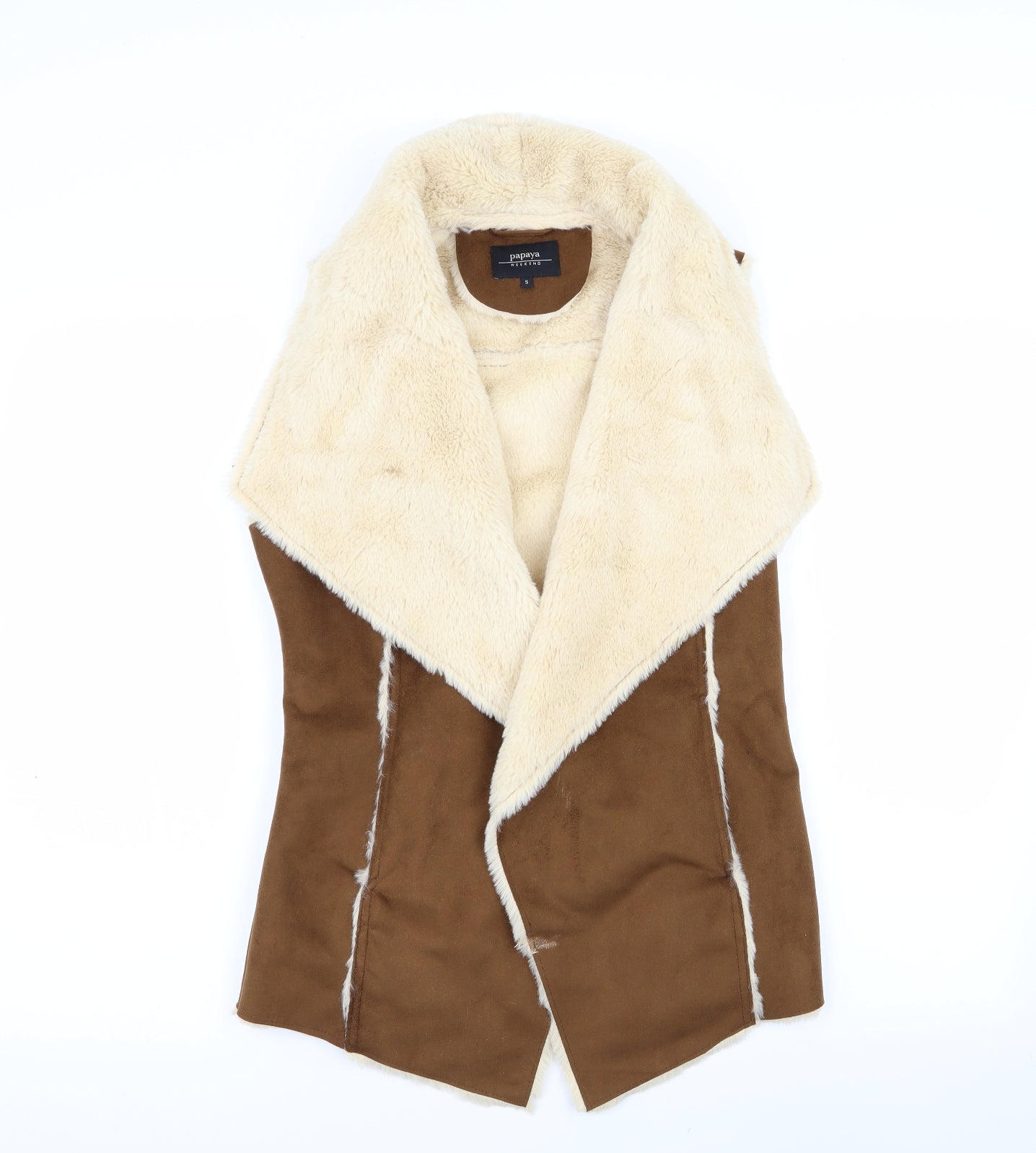 Papaya Womens Brown   Gilet Jacket Size S