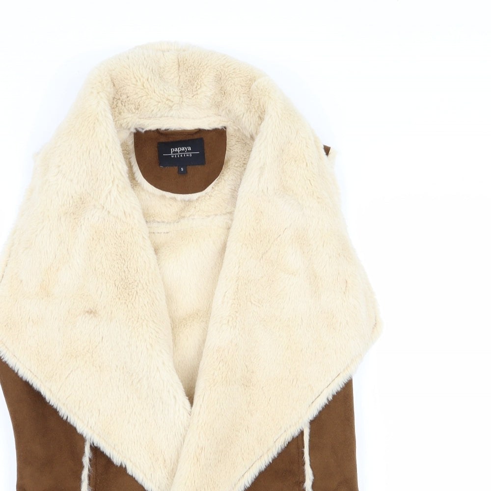 Papaya Womens Brown   Gilet Jacket Size S