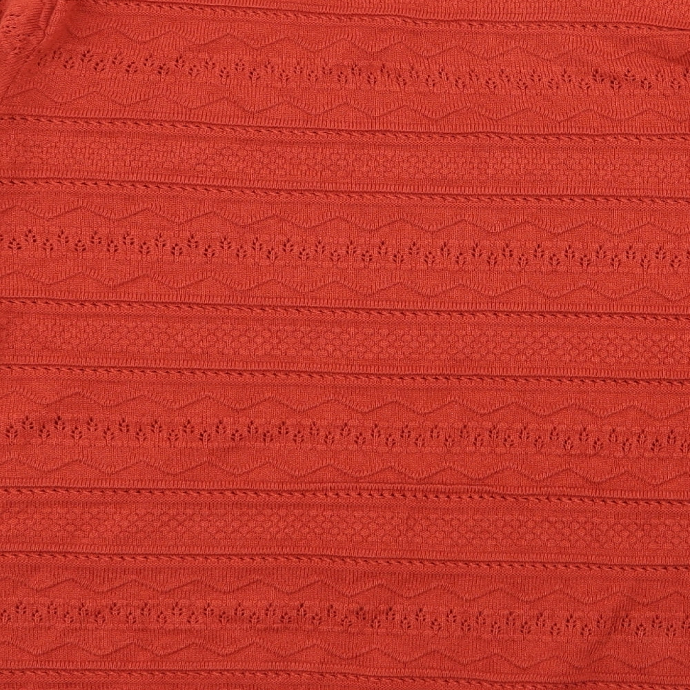 isle Womens Orange Geometric  Pullover Jumper Size 18