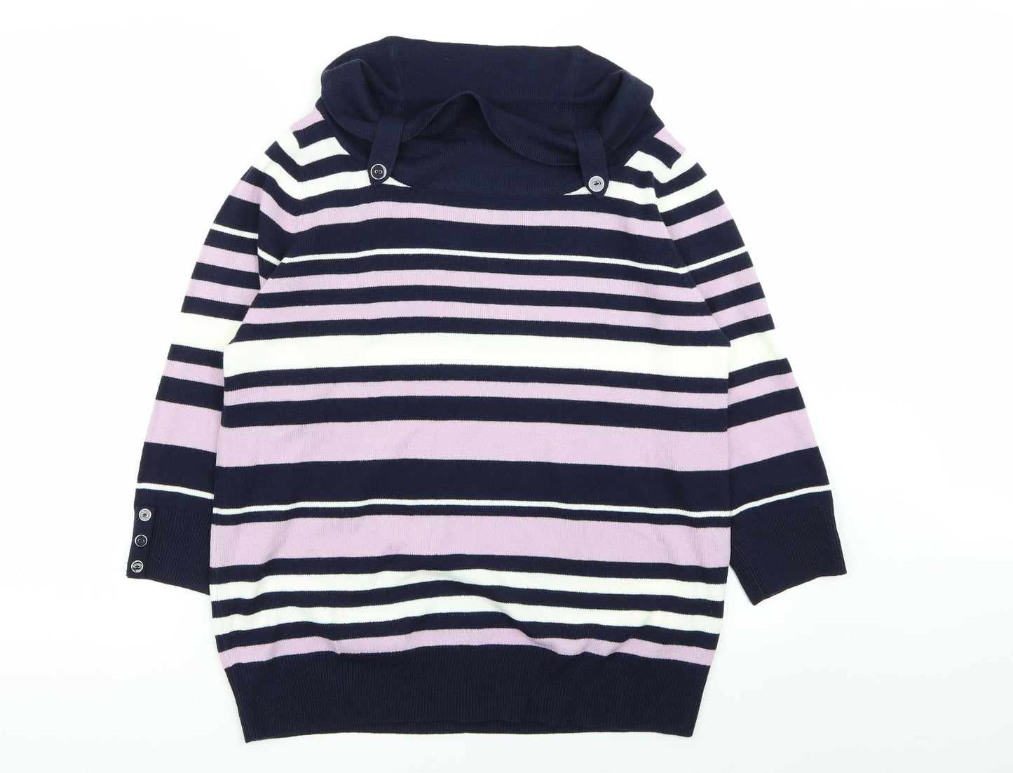 BHS Womens Multicoloured Striped  Pullover Jumper Size 14