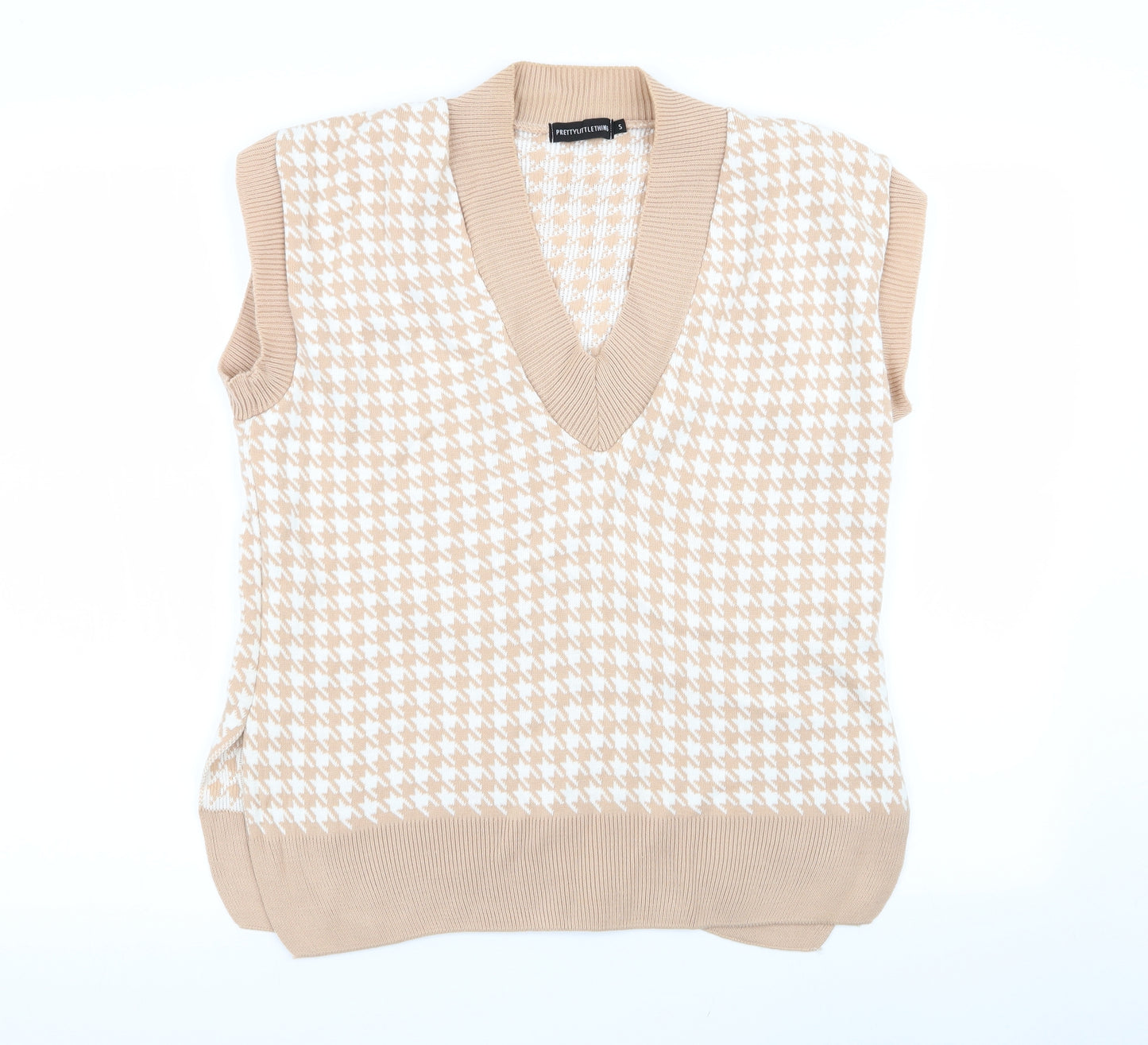 PLT Womens Multicoloured Houndstooth  Pullover Jumper Size S