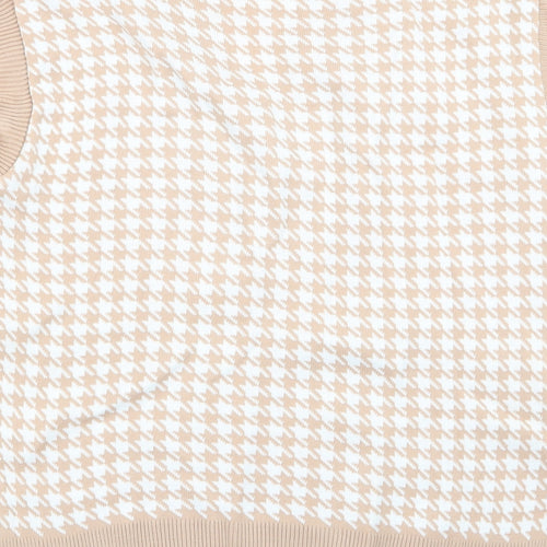 PLT Womens Multicoloured Houndstooth  Pullover Jumper Size S