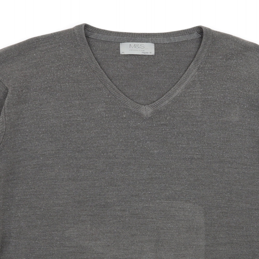 M&S Mens Grey   Pullover Jumper Size XL
