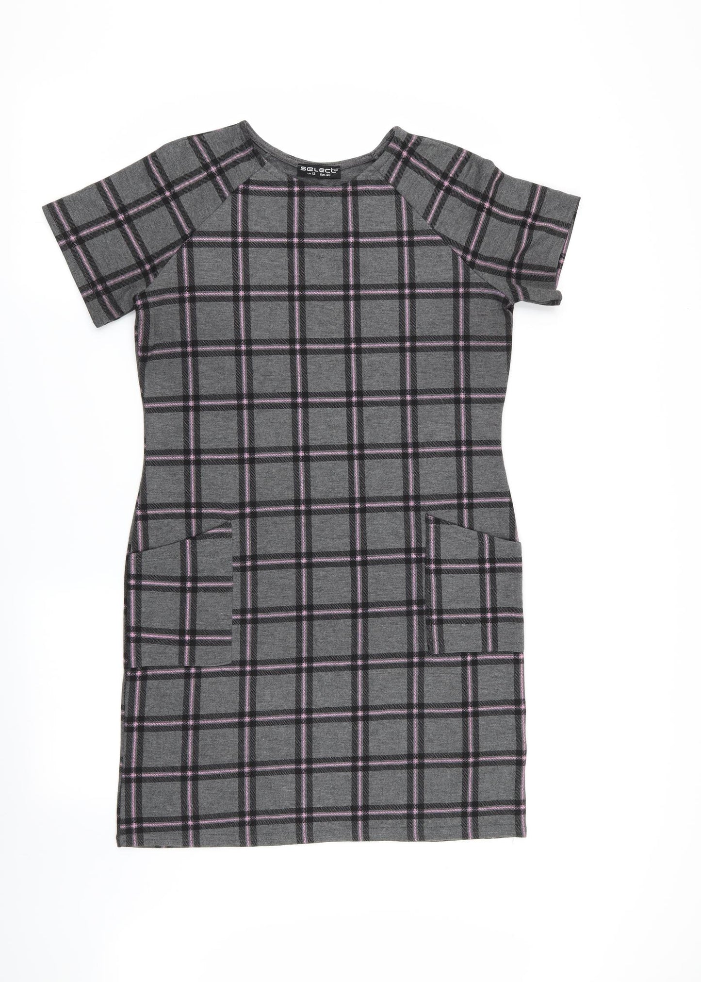 Select Womens Grey Check  A-Line  Size 12