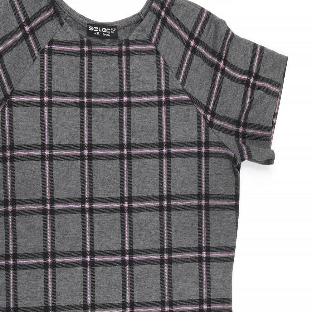 Select Womens Grey Check  A-Line  Size 12