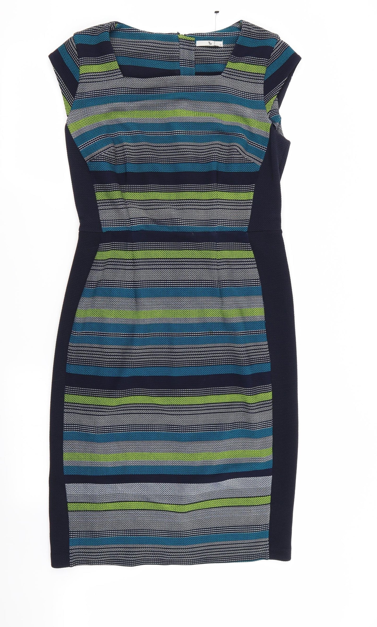 TU Womens Multicoloured Striped  A-Line  Size 14