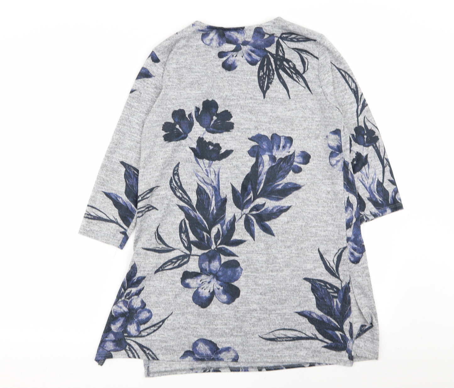 Debenhams Womens Grey Floral  Basic T-Shirt Size 12